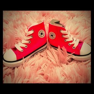 Hot pink infant converse high tops